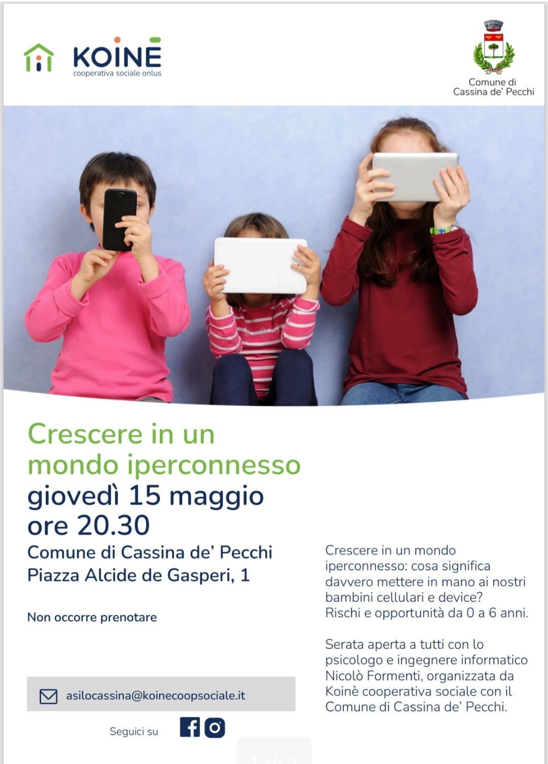 Comune di Cassina de' Pecchi Crescere in un mondo iperconnesso